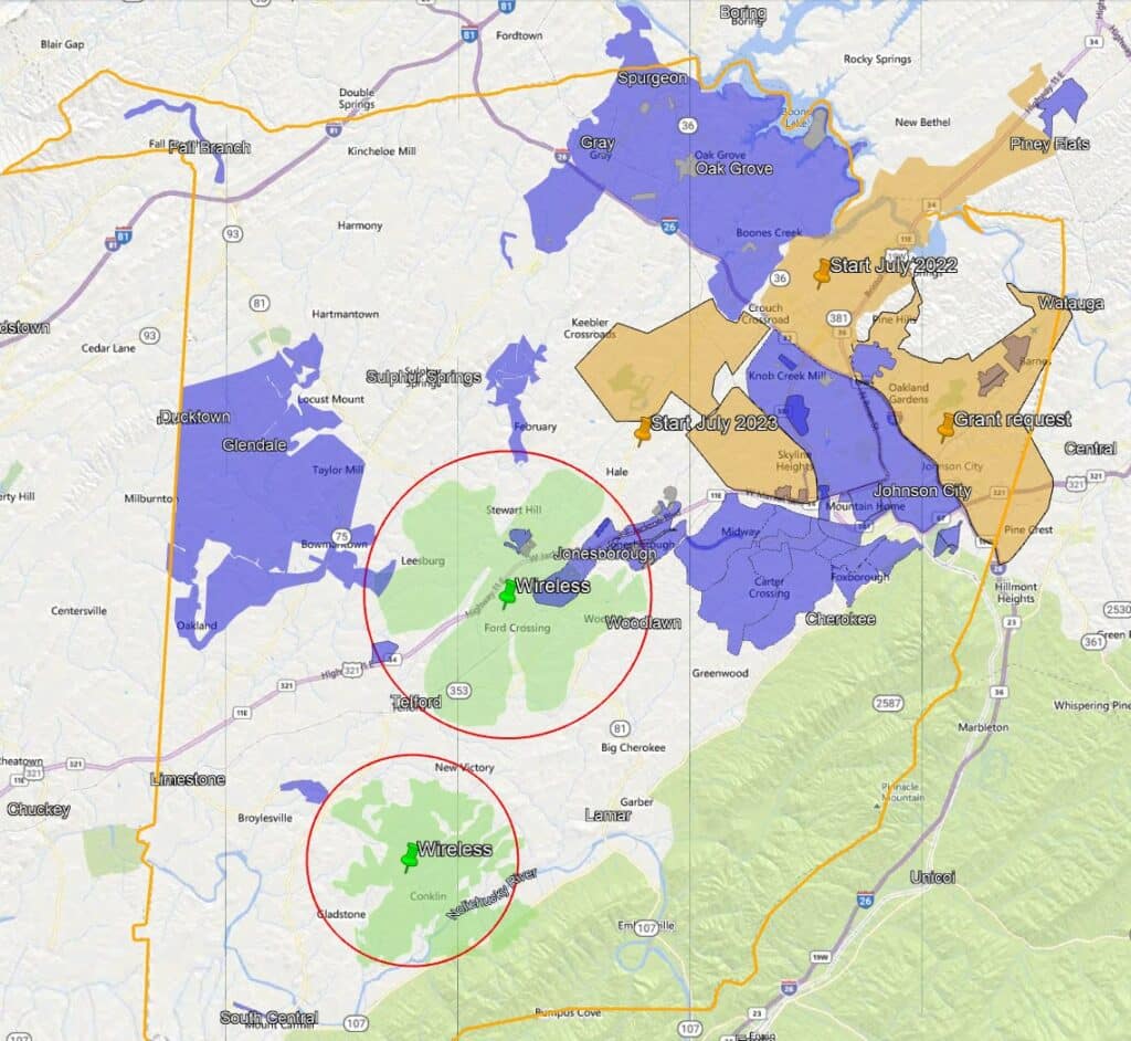 Map highlighting regions with color-coded areas, some with labels like "Highlands" circled in red. There are names of places and roads throughout, and the map appears to show regional boundaries.